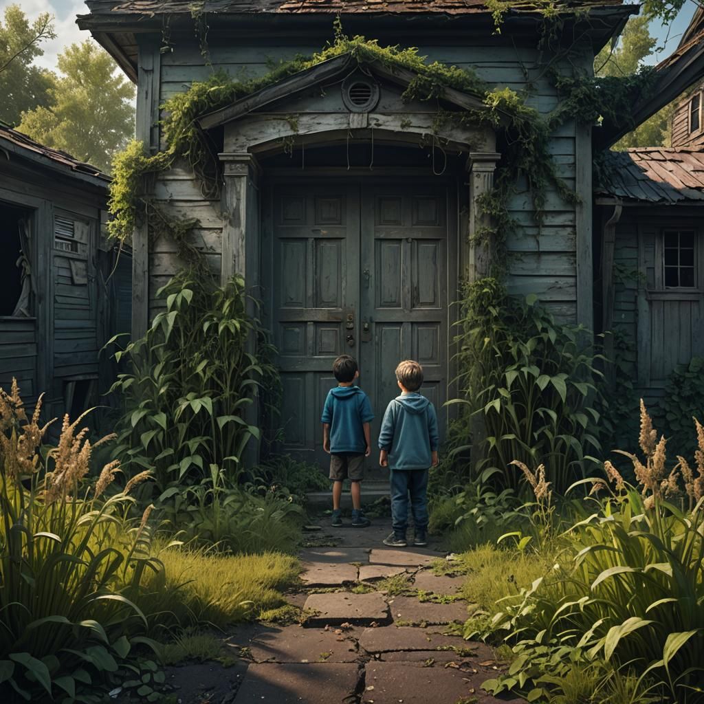 Eerie Creature in Abandoned House, Fantasy Concept Art