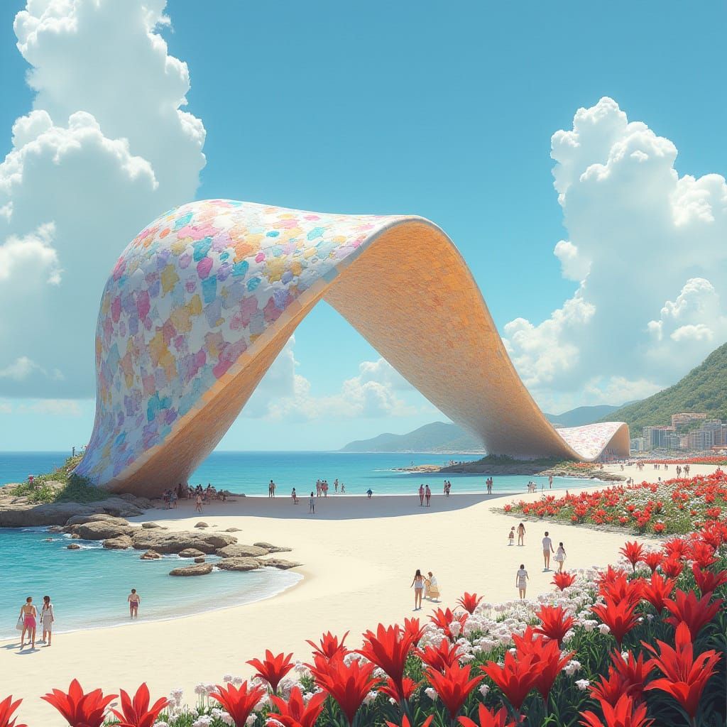 Futuristic Organic Canopy by the Sea