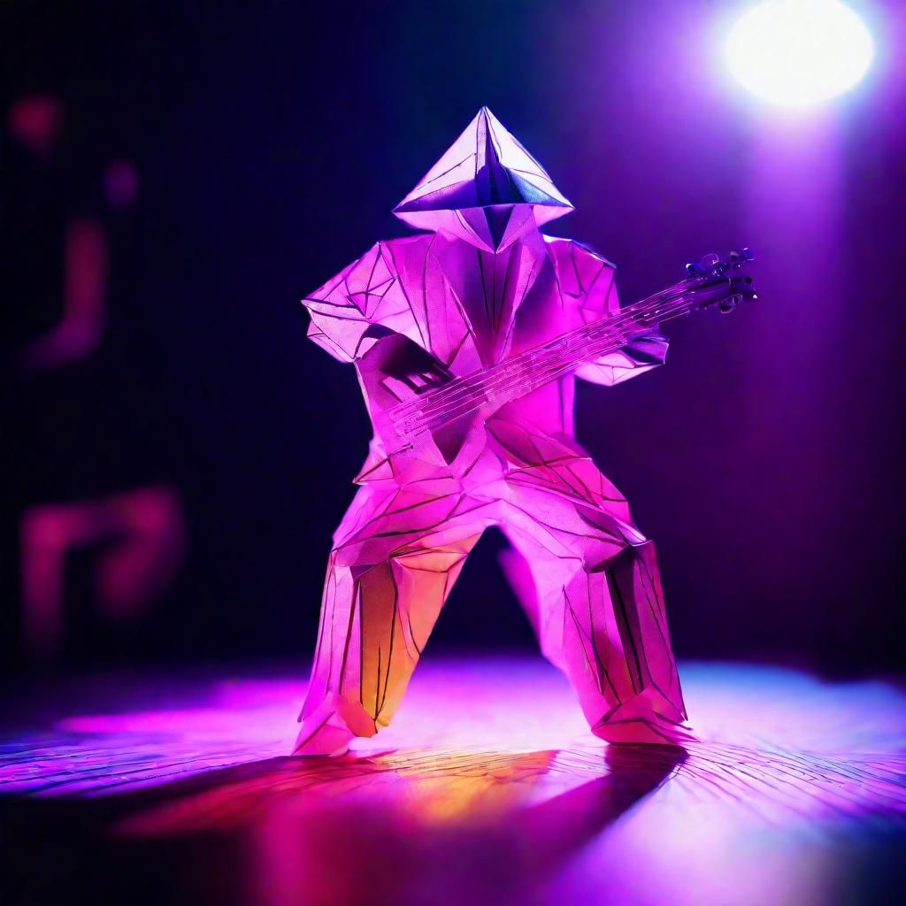 Origami Bassist Funk Concert in 8K Resolution