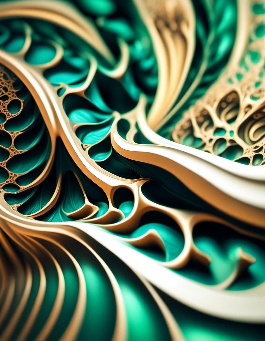 Abstract Vector Fractal with 3D Shading