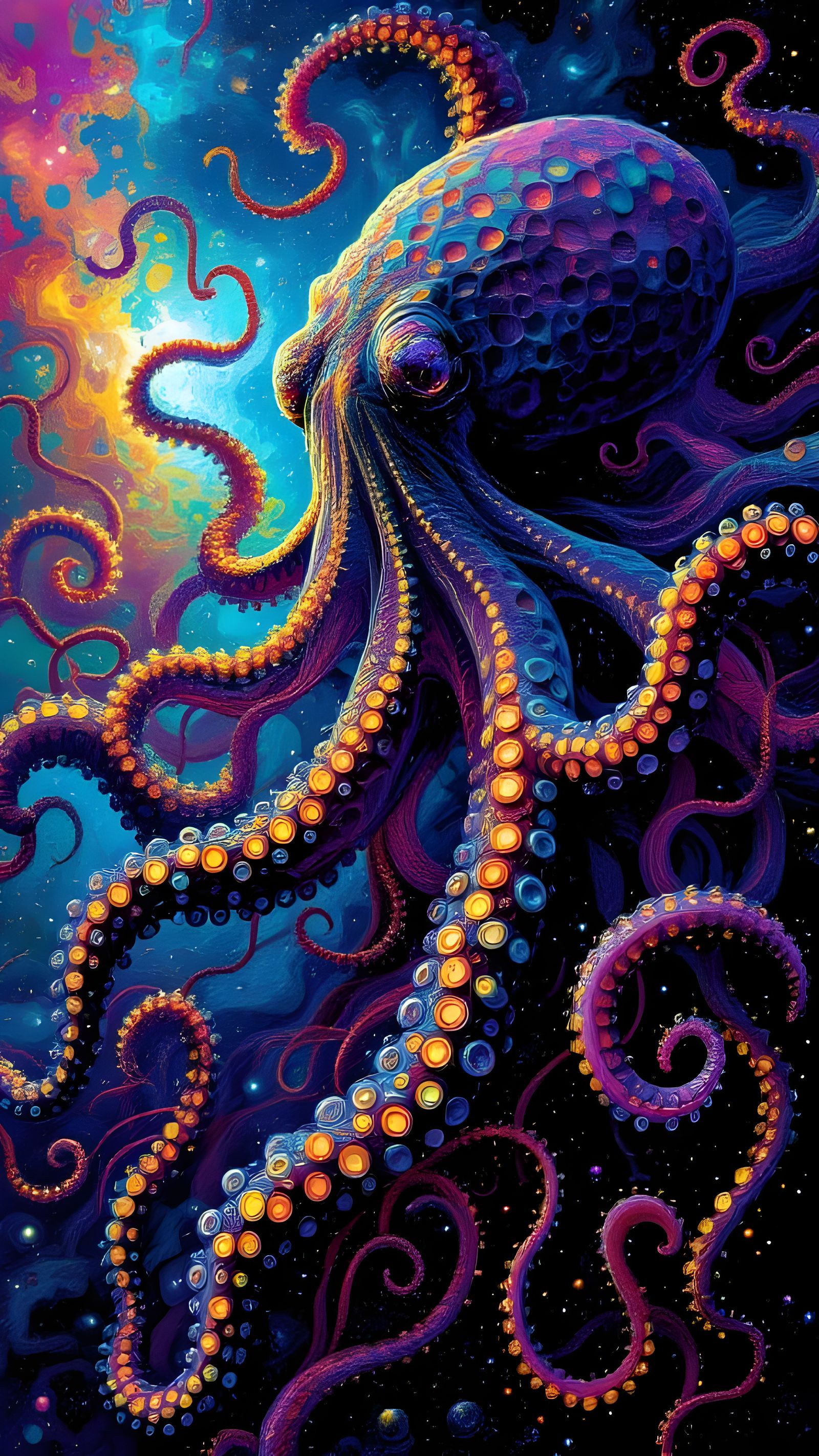Vibrant Fractal Nightmare in Neon Hues