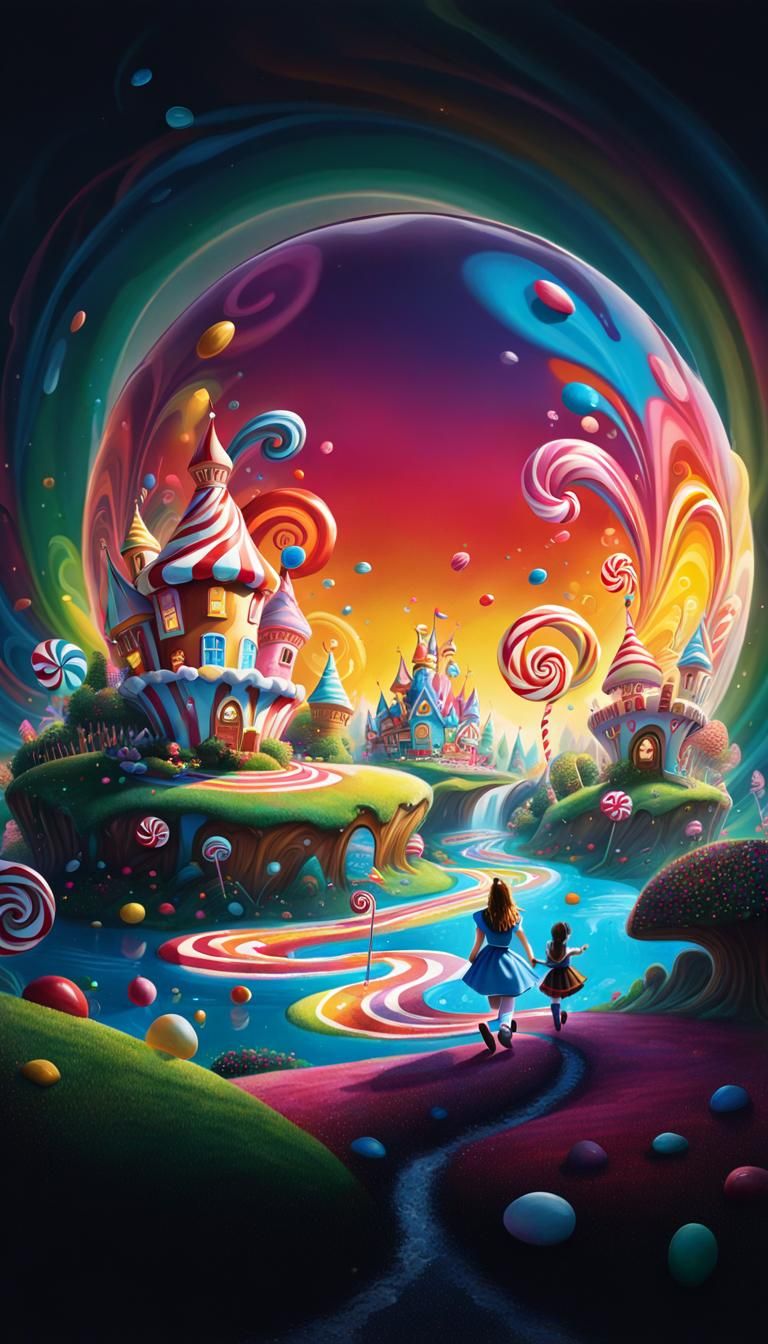 Colorful Candyland Art in Digital Illustration