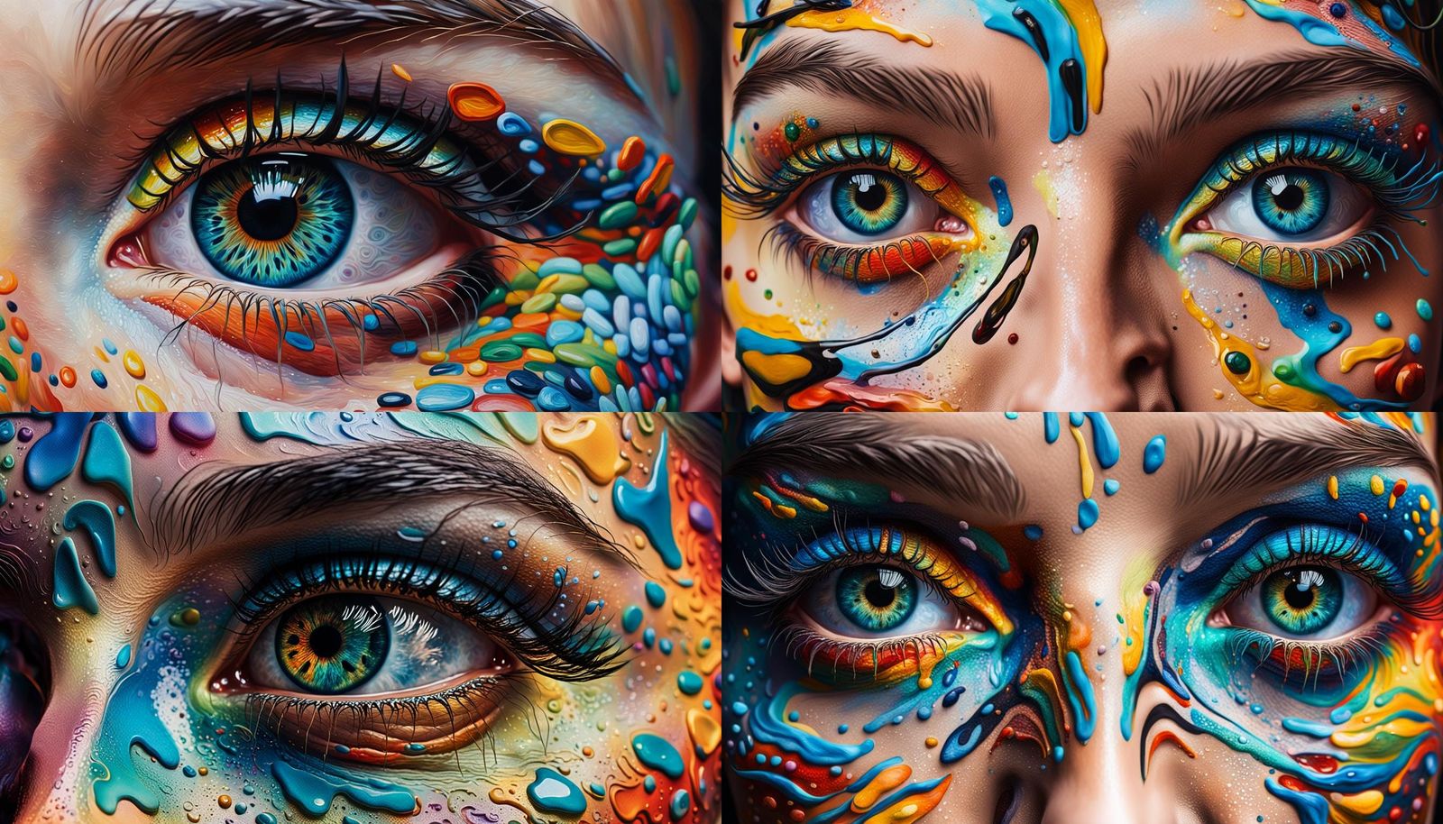 Intricate Eyes: Hyperrealistic Oil Painting in Vivid Colors
