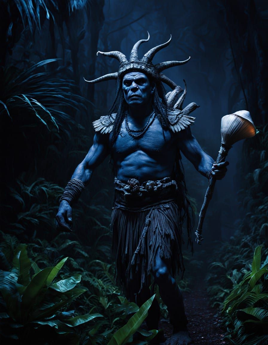 Ethereal Hawaiian Warrior Spirits March Through the Tropical...