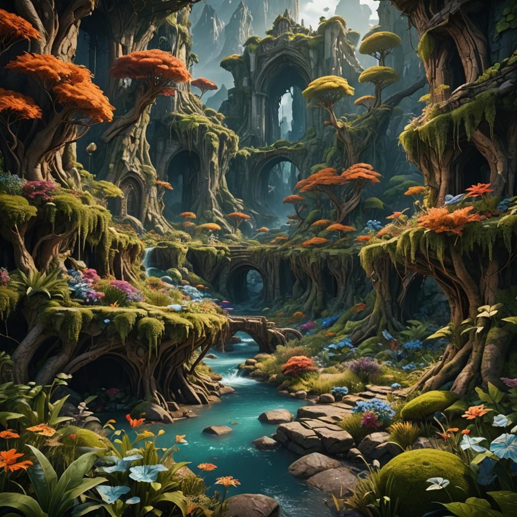 Nature Reclaims Lost Structures: Fantasy Concept Art