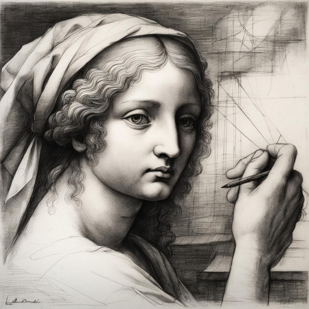 Leda Portrait in Leonardo Da Vinci Style