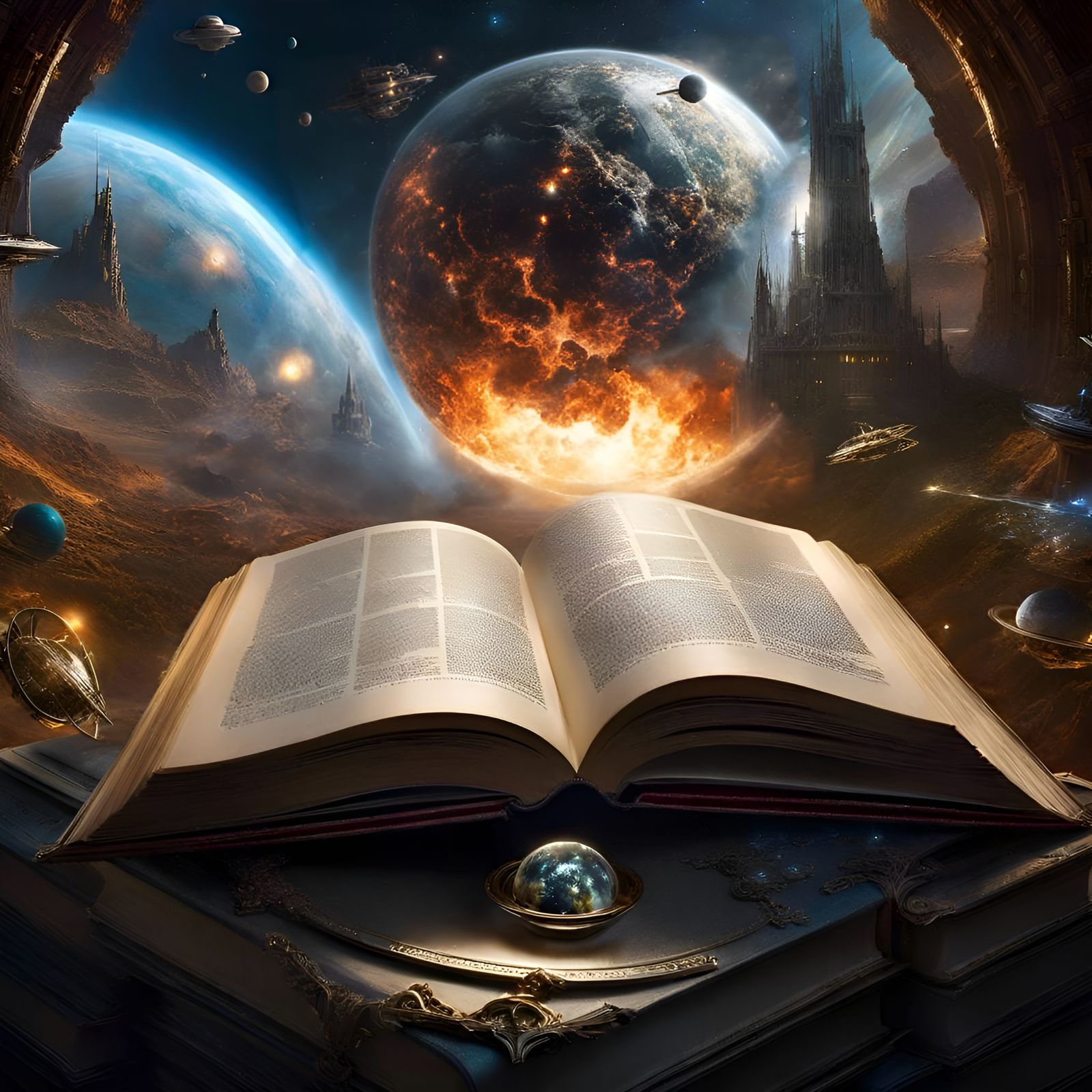 Nuclear Explosions Erupting from Open Book