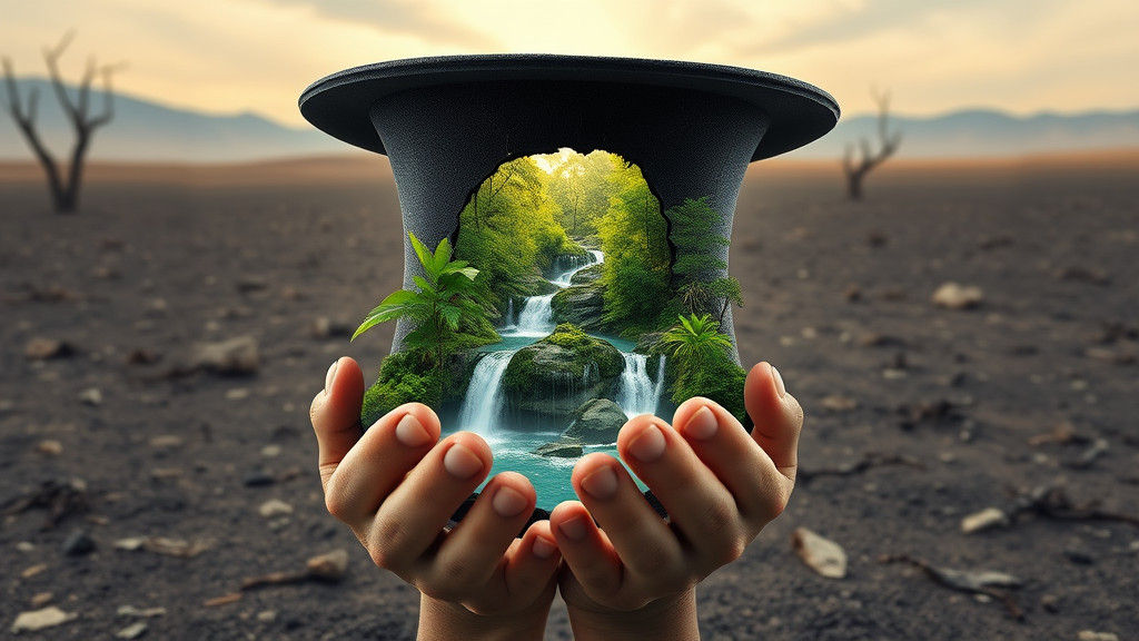 Oasis Within: Cracked Top Hat Reveals Inner World