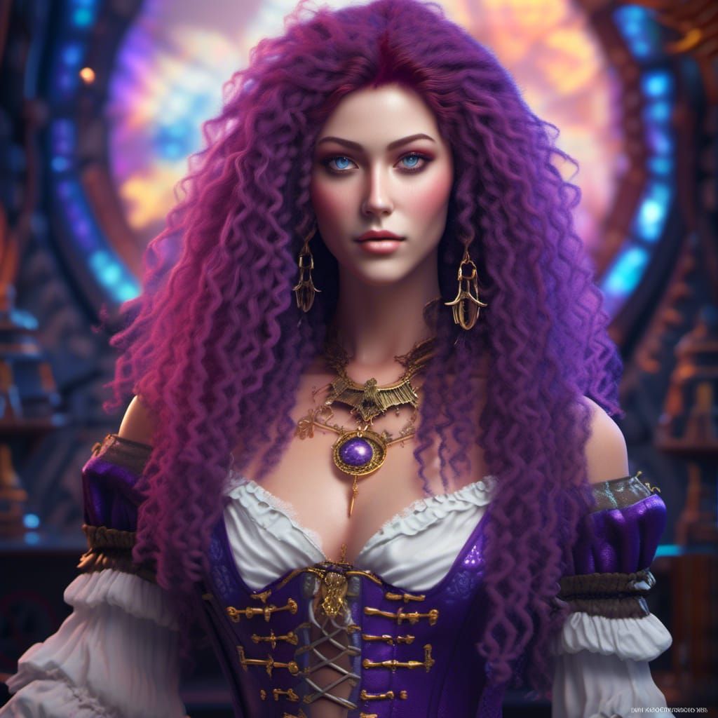 Voluptuous Space Pirate in Hyperreal Detail