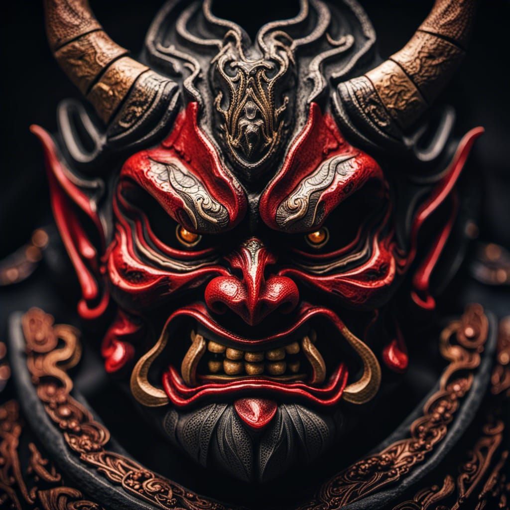 Hyperrealistic Oni Mask in High Definition