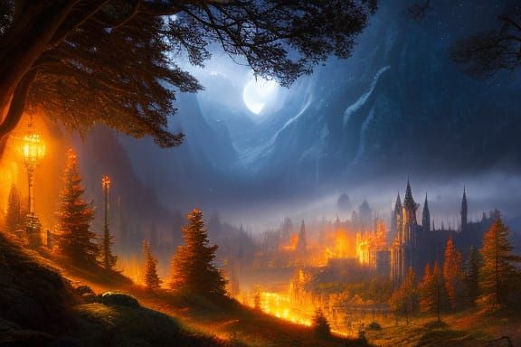 Starlit Garden Fantasy by Candlelight