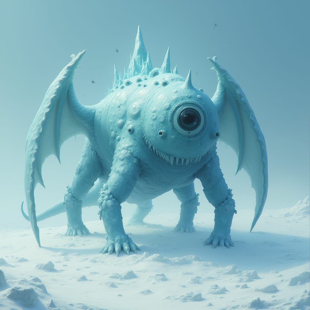 Crystalline Alien Creature on a Frozen Moon