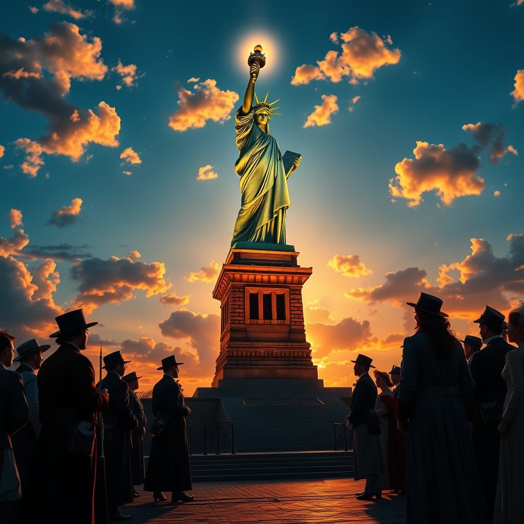 Historical Fantasy Portrait of Statue of Liberty Gift to Fre...