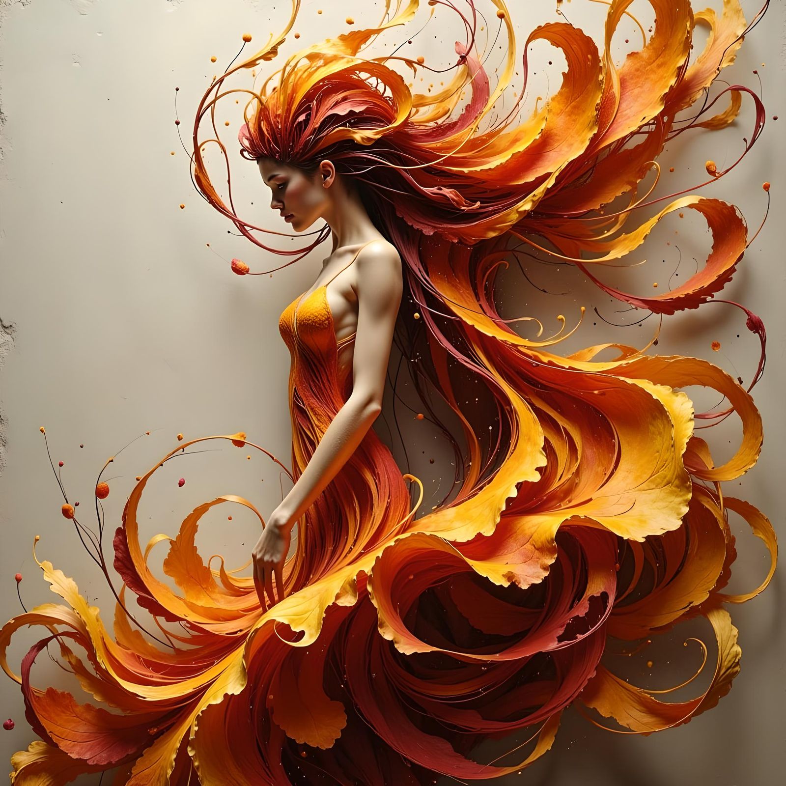 Autumn Leaf Woman: Oil Painting Masterpiece