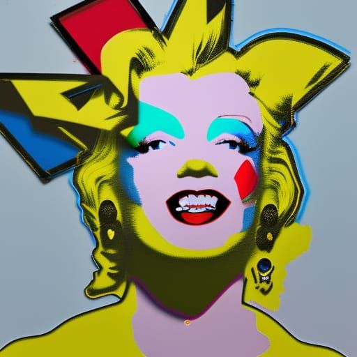 Pikachu Portrait in Pop Art Style