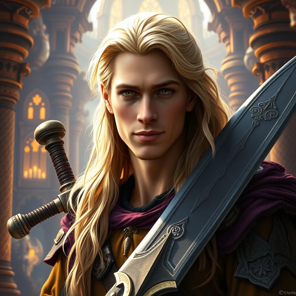 Elven Kingdom Warrior with Two-Handed Sword