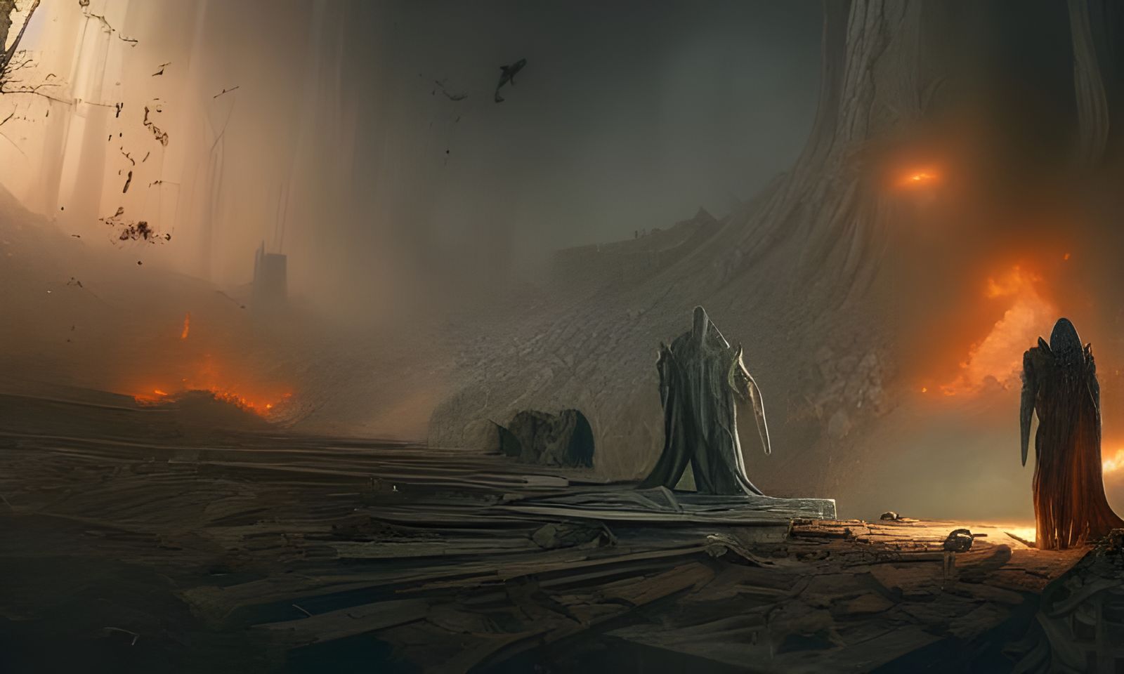 Detailed Horror Scene of Destruction as Digital Art