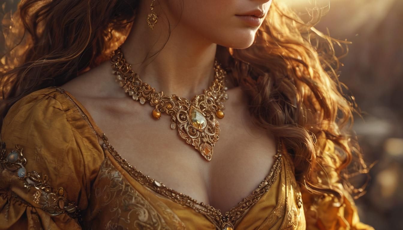 Ethereal Dwarf Maiden in Golden Splendor