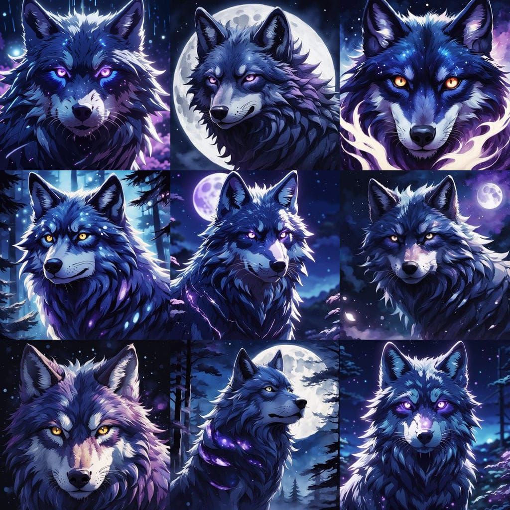 Nebula Wolf in Anime Key Visual Style