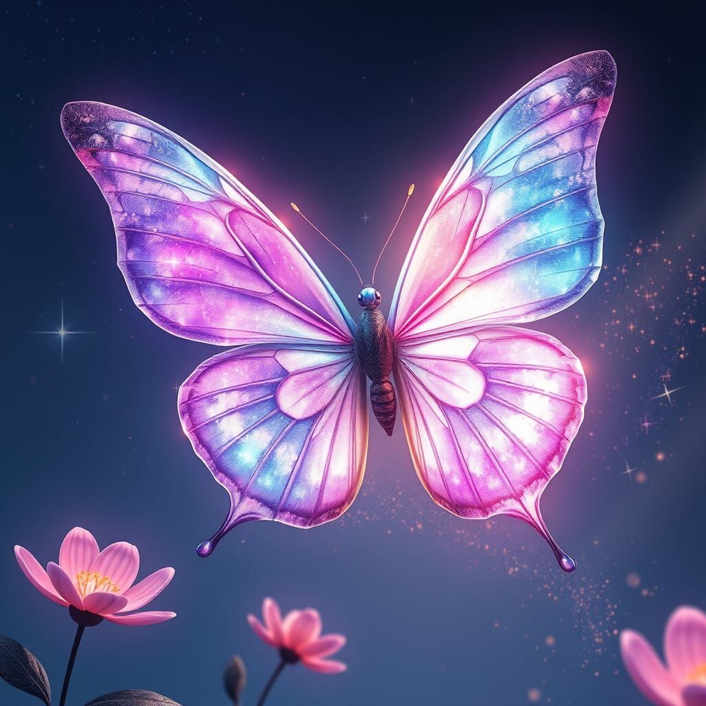 Celestial Butterfly in Iridescent Beauty