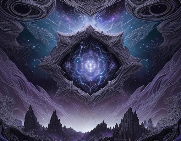 Intricate Cosmic Garden with Nebulas and Stars