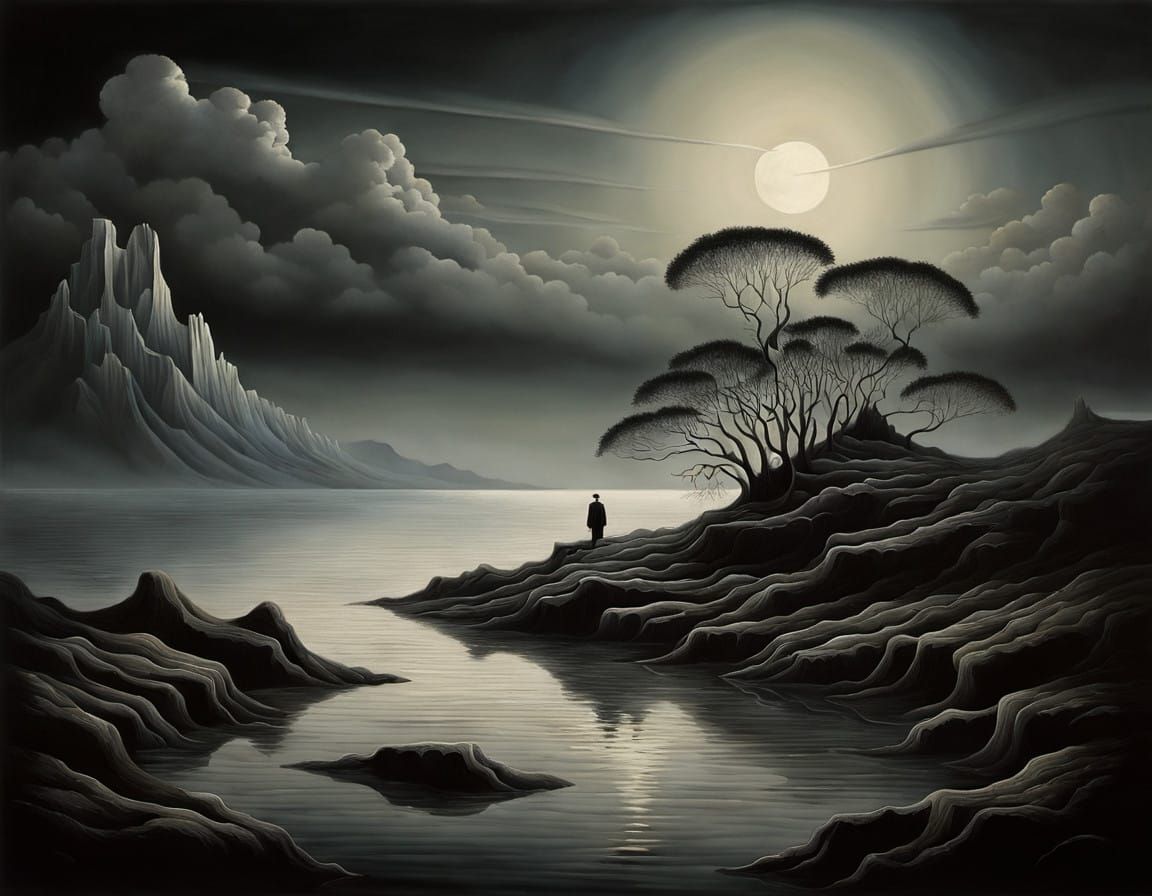 Dreamlike Vortex in a Surrealistic Landscape