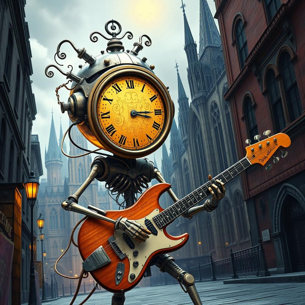 Surreal Biopunk Robot Jazz Fusion in 3D