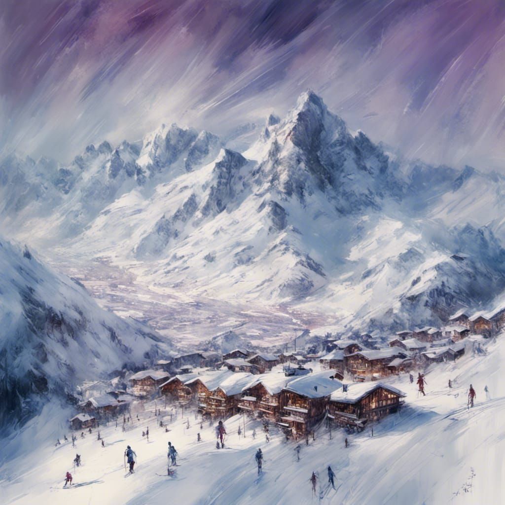 Icy Peaks at French Ski Resort in Maximalist Style