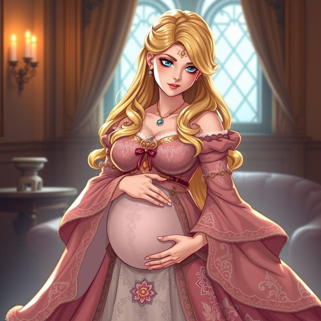 Medieval Princess Android 18 Cradles Her Baby