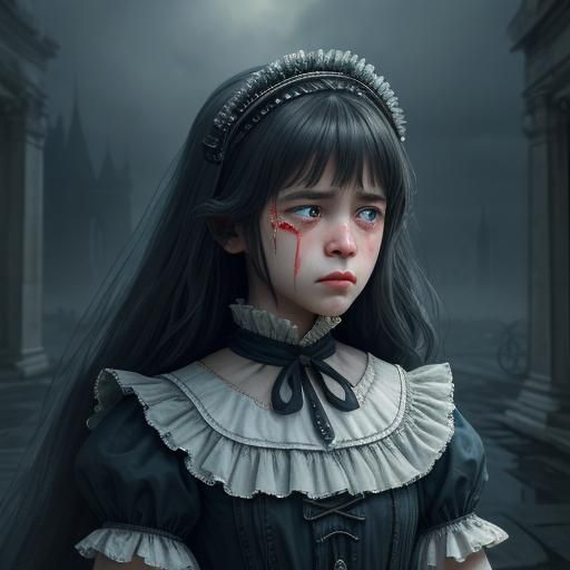 Crying Sissy Maid: Dramatic Digital Painting