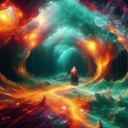 Crystal Cave with Ethereal Sunset Light