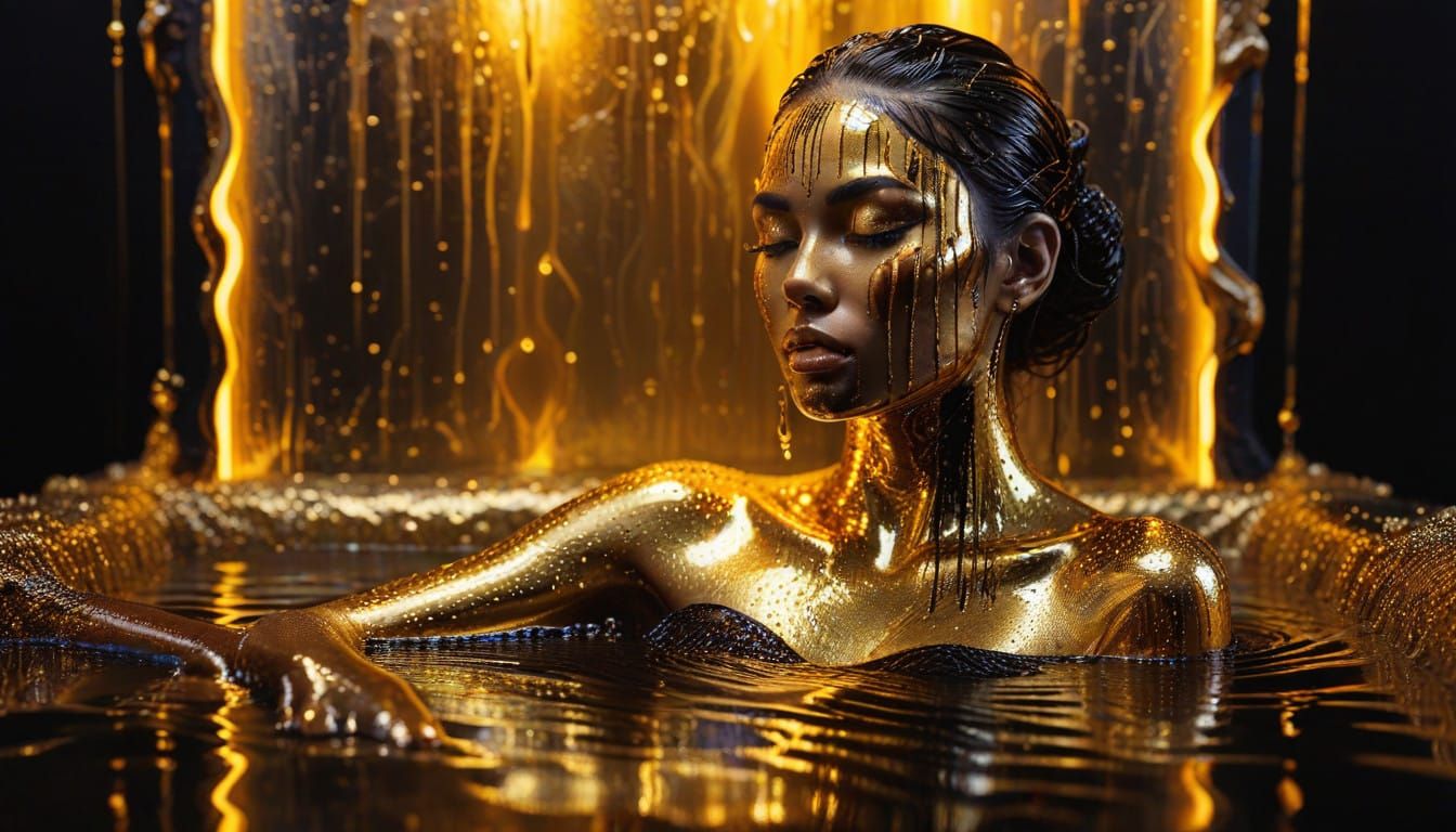 Golden Goddess in Dripping Oil