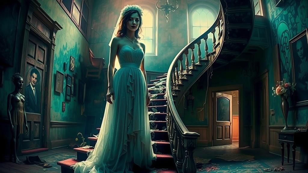 Ghost Bride in Abandoned Asylum: Glitch Art