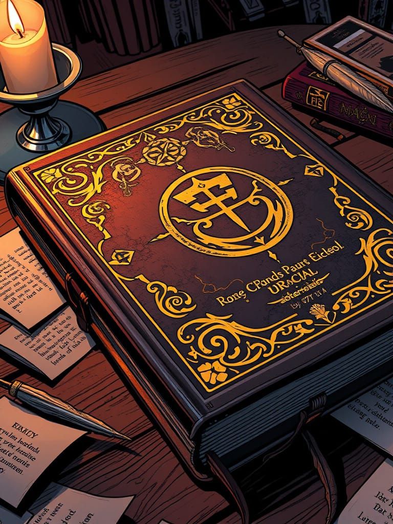 Leather-Bound Tome in Gothic Elegant Style