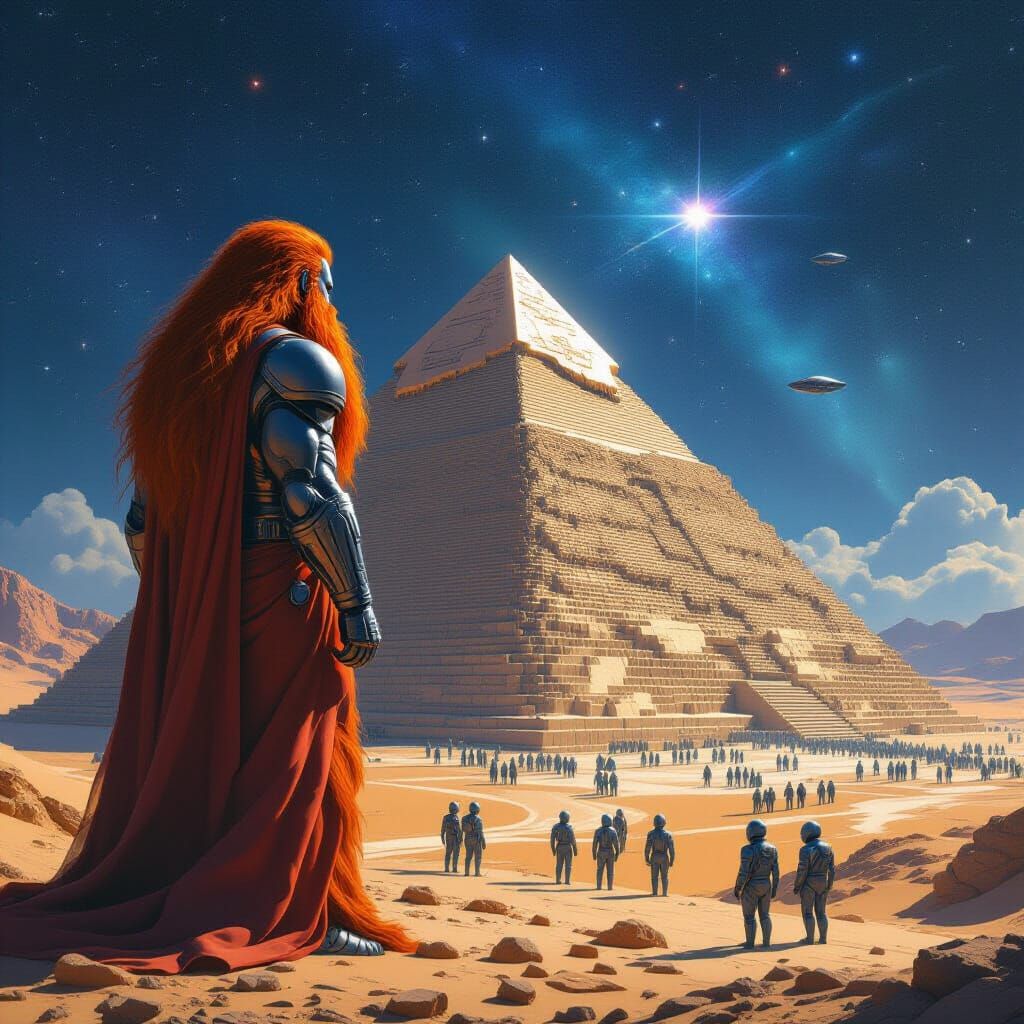 Giant Discovers Alien Pyramid Construction