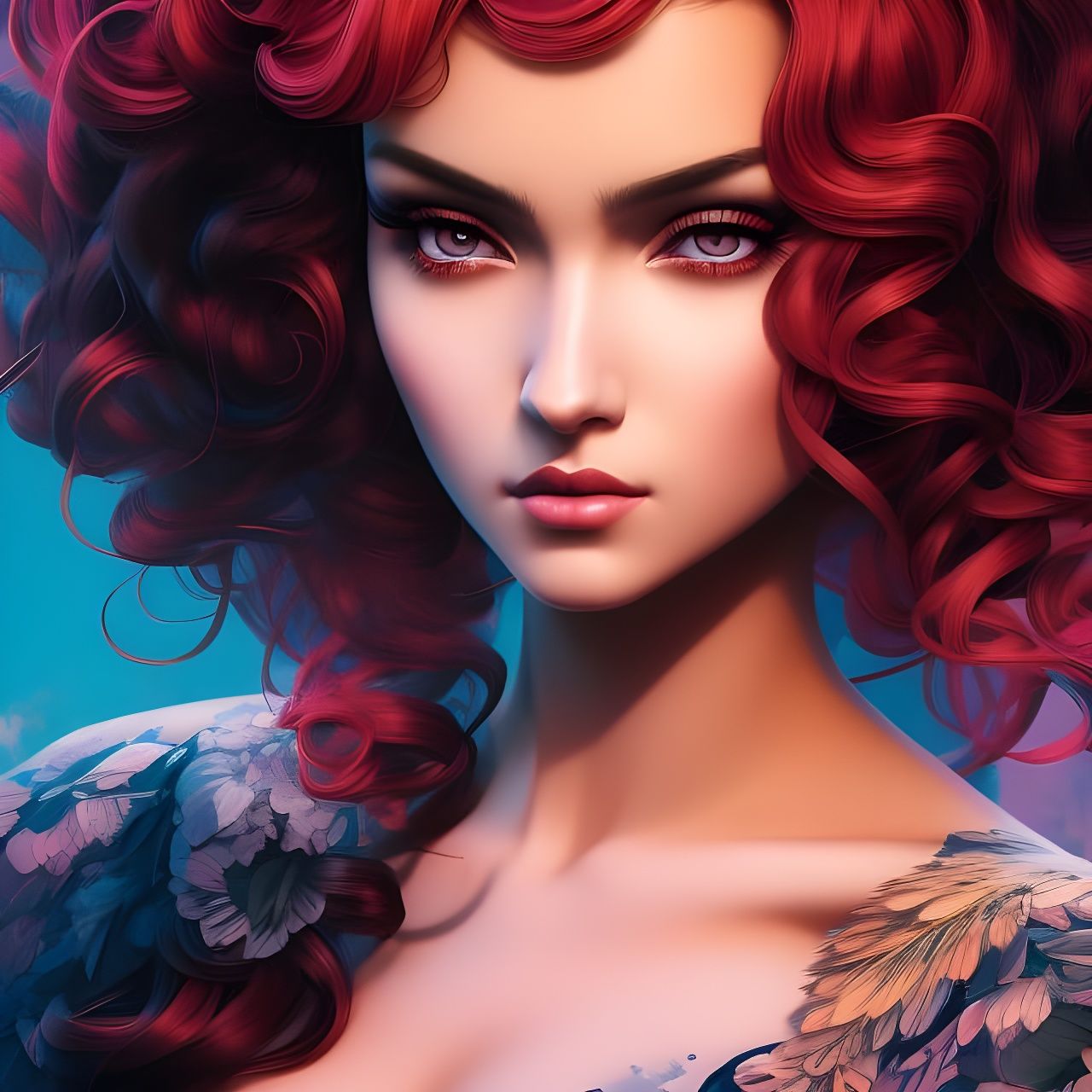 Beautiful Girl in Cybercore Comic Style