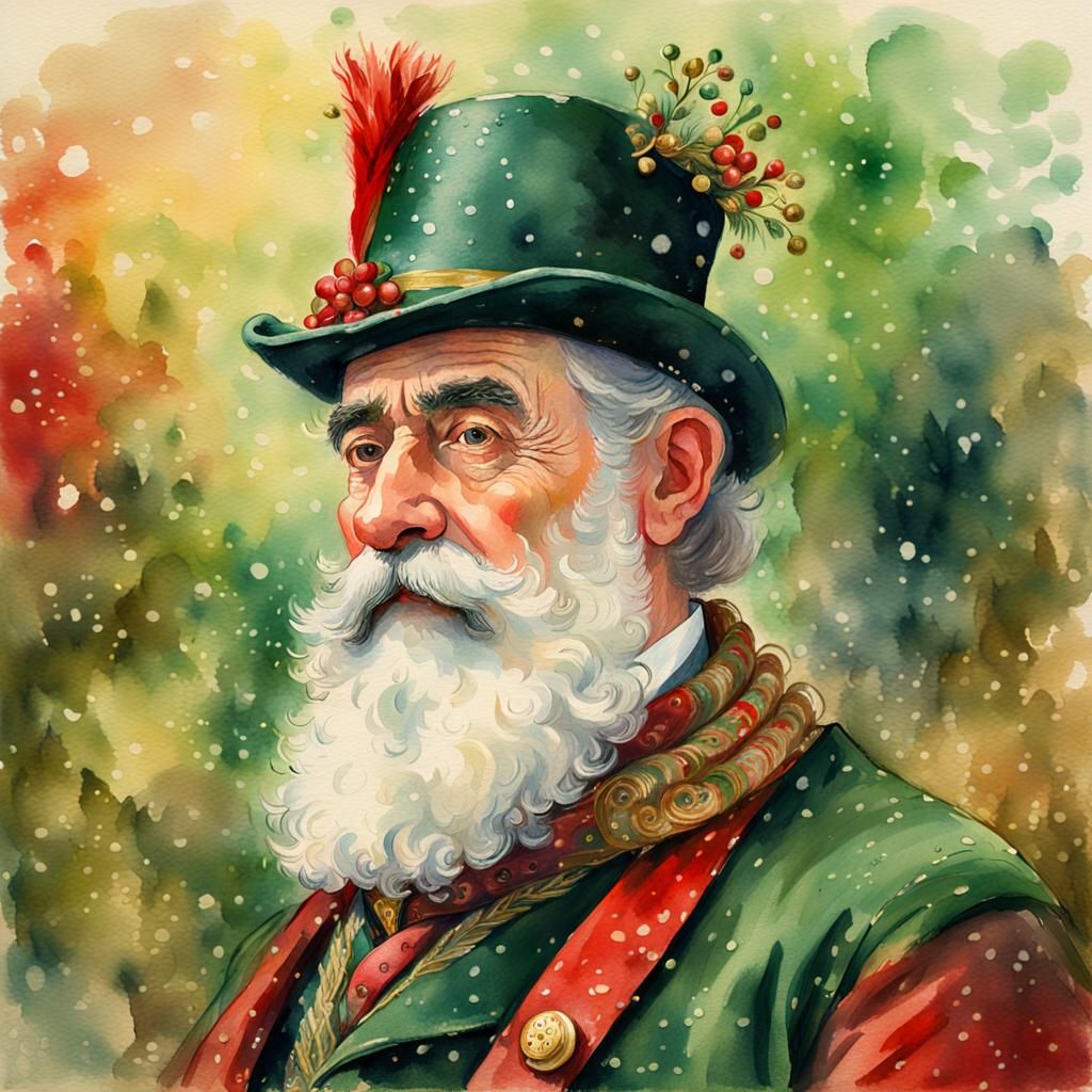 Père Noël in Paris, French Impressionism Style