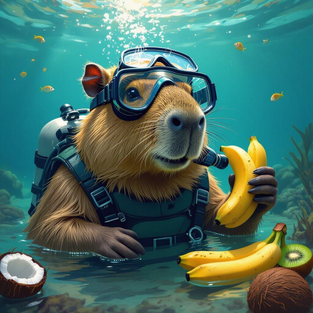 Capybara Scuba Diving Adventure: A Gurney-esque Underwater F...