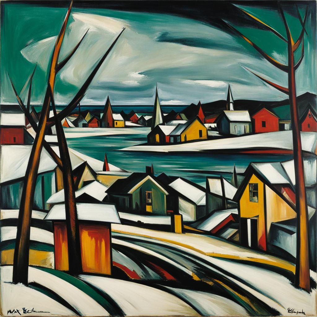 Expressionist Ice Drift Scene