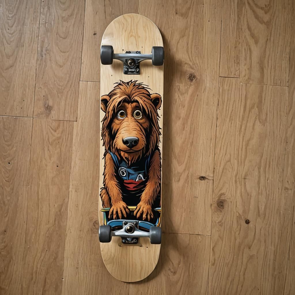 Alf on a Skateboard Art