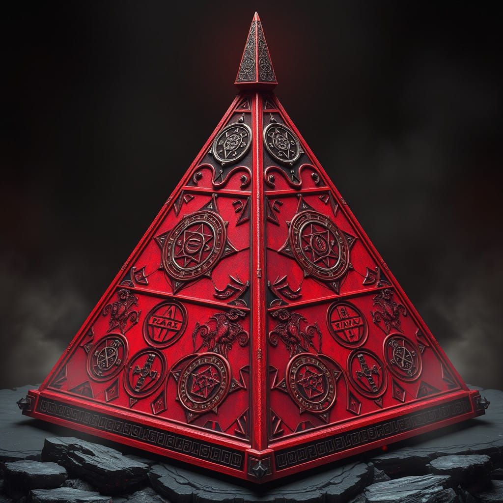 Surreal Sith Holocron in Dark, Biomechanical Style