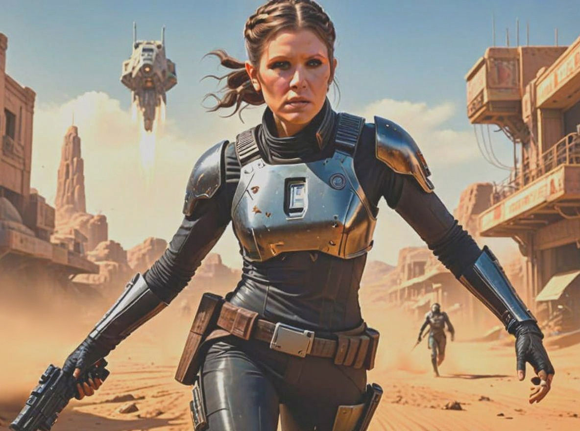 Princess Leia in Action on Desert Planet