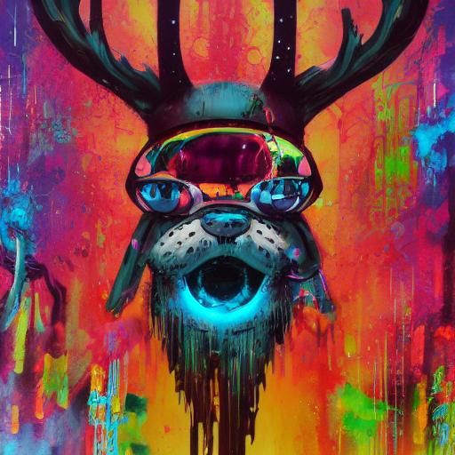 Cyberpunk Rudolph Graffiti Art