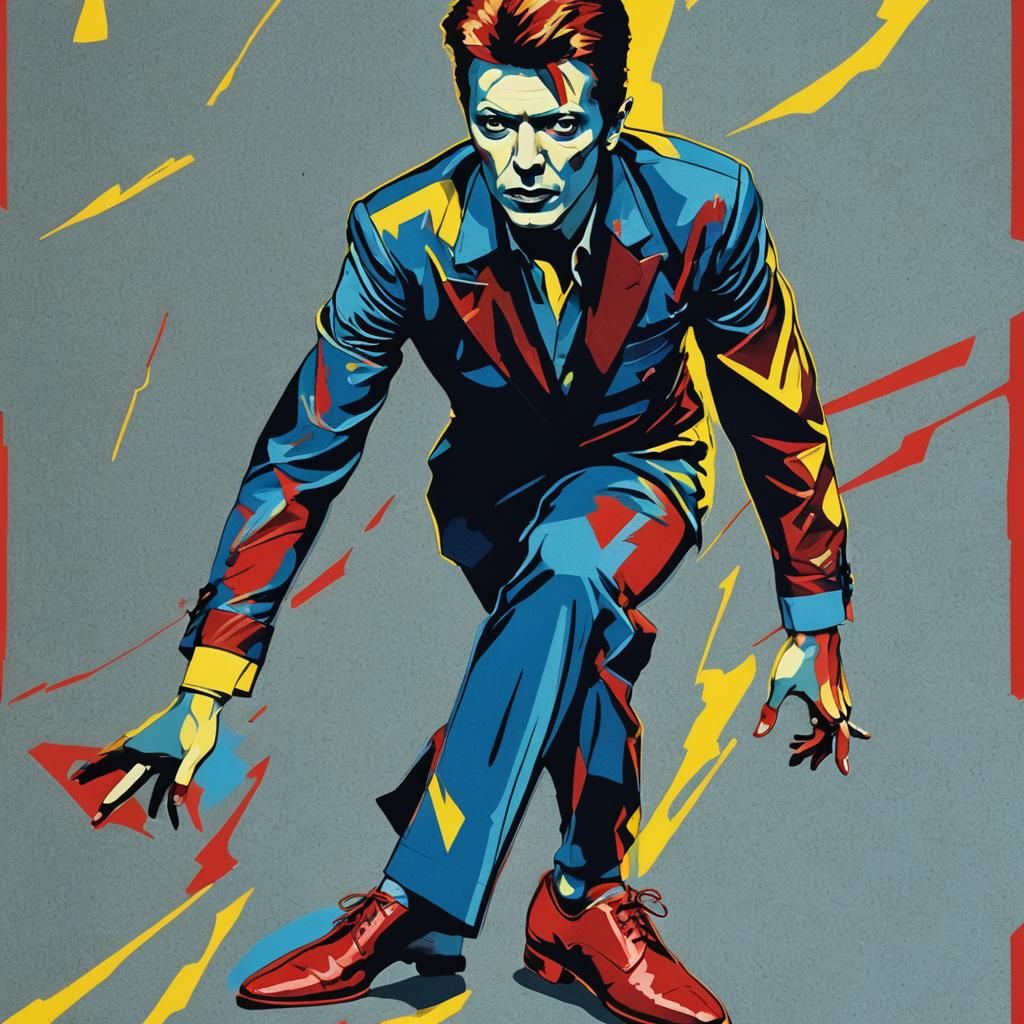David Bowie Dancing: Pop Art Screen Print