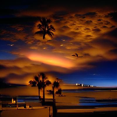 Long Beach Sunset: Evening Sky Glow