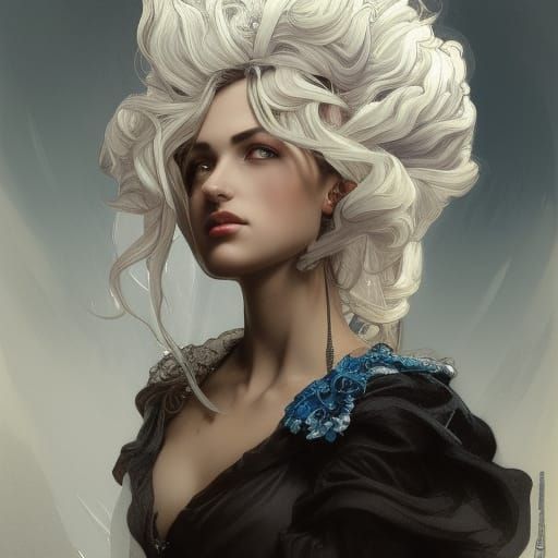 Ice Queen Portrait in Hyperdetailed Digital Art Style