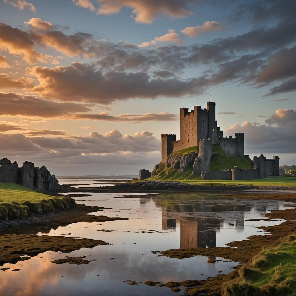 Oranmore Castle at Sunset: A Romantic Landscape