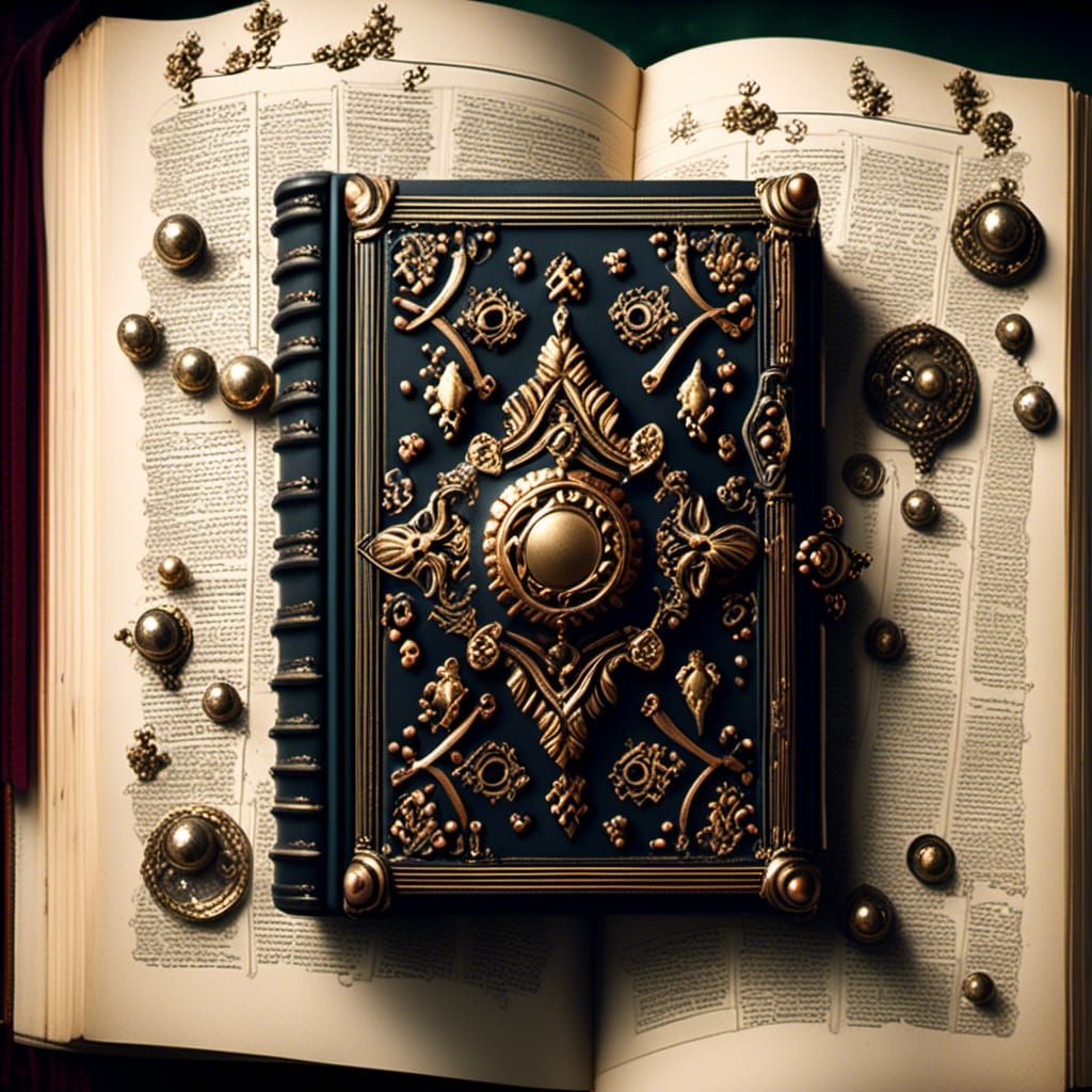 Detailed Antique Book in Dark Fantasy Realism