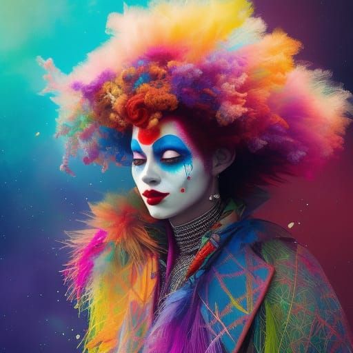 Stunning Beautiful Clown Portrait in 8K Resolution
