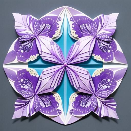 Origami Purple Butterfly Papercraft in 8K